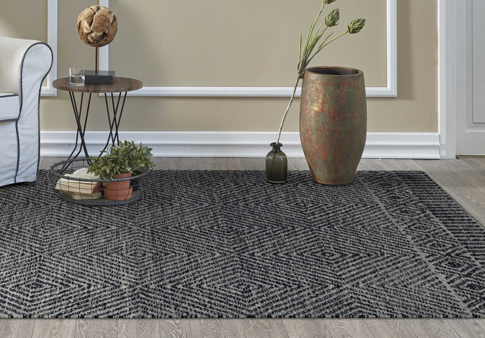 HomeRoots 60" X 84" Blue Wool Rug