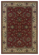 Aiden Traditional Vintage Inspired Red/Ivory Rug, 8' Square