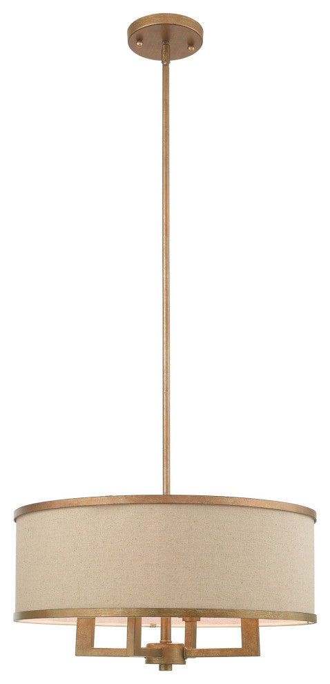 Park Ridge Chandelier, Hand-Painted Antique Gold Leaf