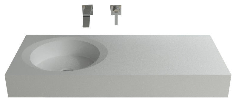 ADM Rectangular Countertop Sink, White, 39", Matte White