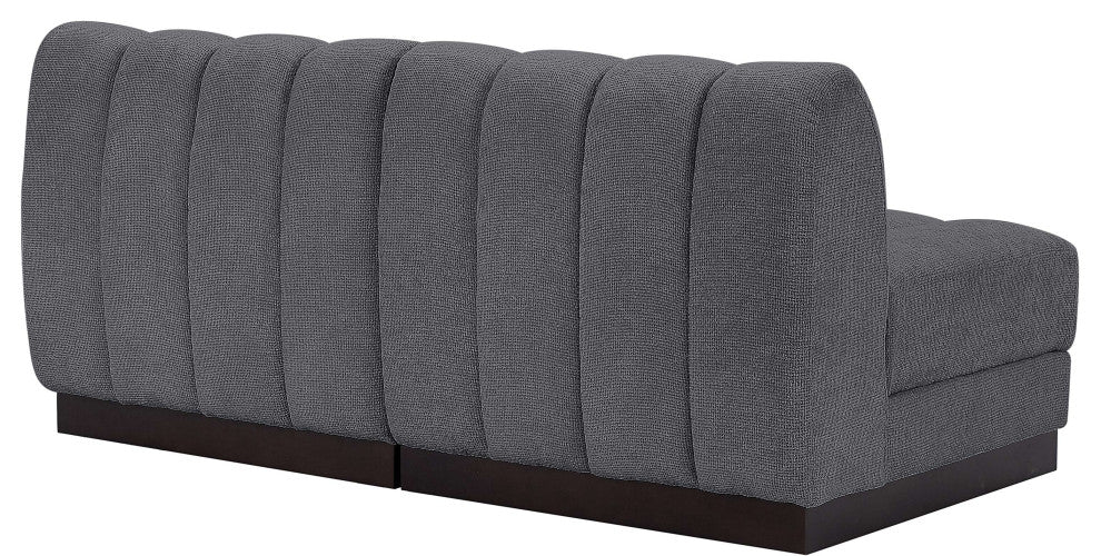 Quinn Chenille Upholstered 2-Piece Modular Sofa, Grey