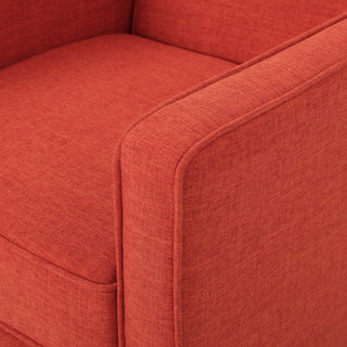 GDF Studio Macedonia Mid-Century Modern Button Tufted Fabric Recliner, Muted Orange Fabric