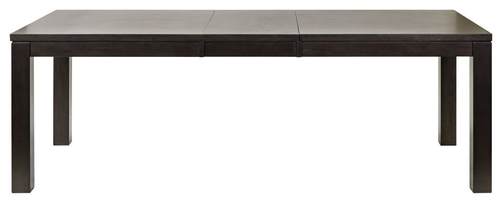 Modern Wood Rectangular Extension Kitchen Dining Table, Black