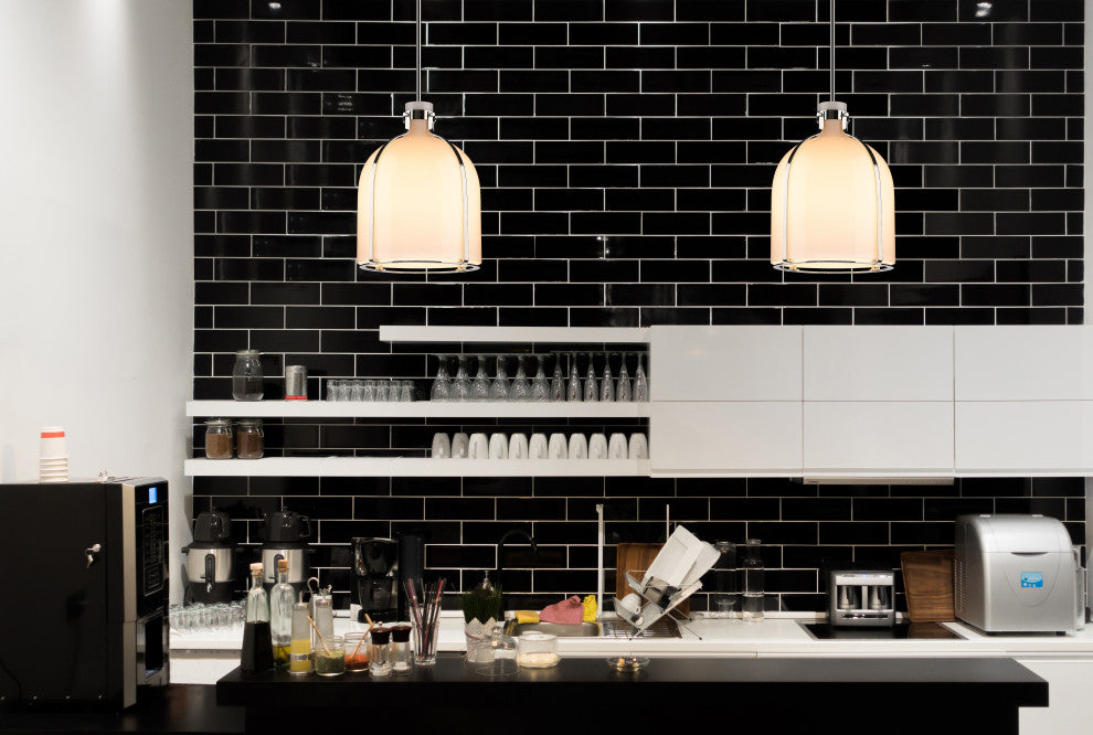 Zlite 818-12PN 1-Light Pendant, White Opal