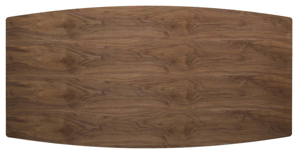Dining Table, Wood, Metal, Brown Walnut, Modern, Bistro Restaurant Hospitality