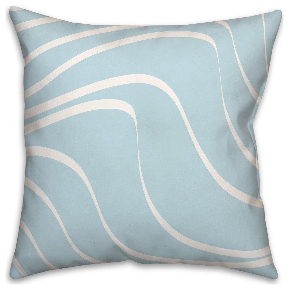 Blue Wavy Lines 18x18 Spun Poly Pillow