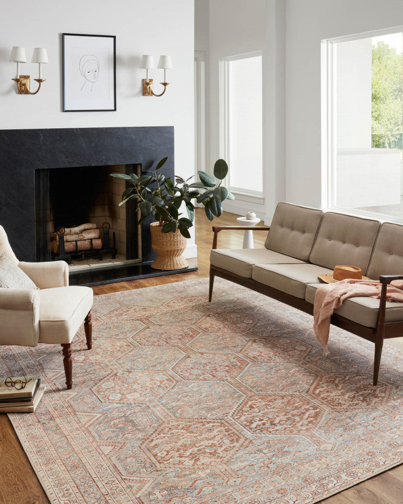 Chris Loves Julia x Loloi Jules Tangerine/Mist 2'-0" x 5'-0" Area Rug