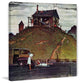 "Changing a Flat" Painting Print on Canvas by Norman Rockwell