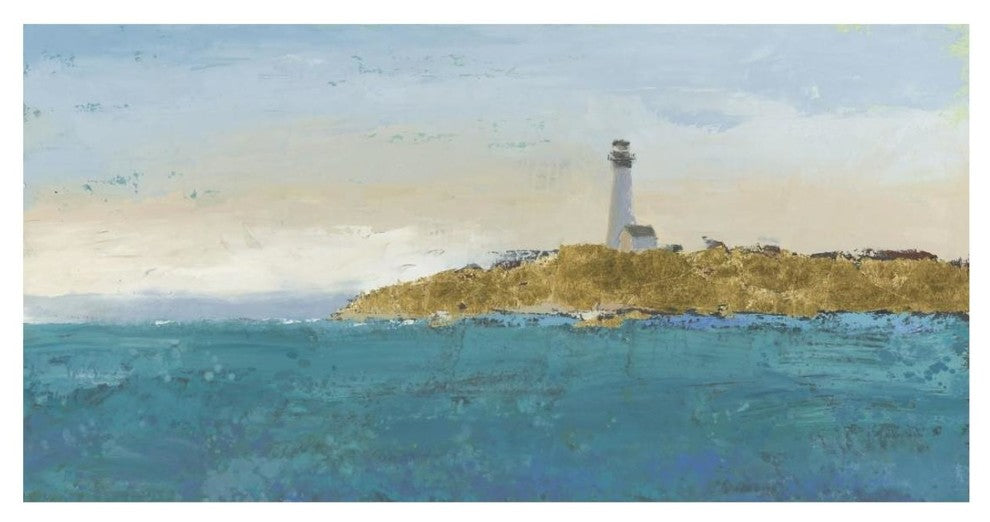 "Lighthouse Seascape I v.2" Digital Paper Print by James Wiens, 26"x14"