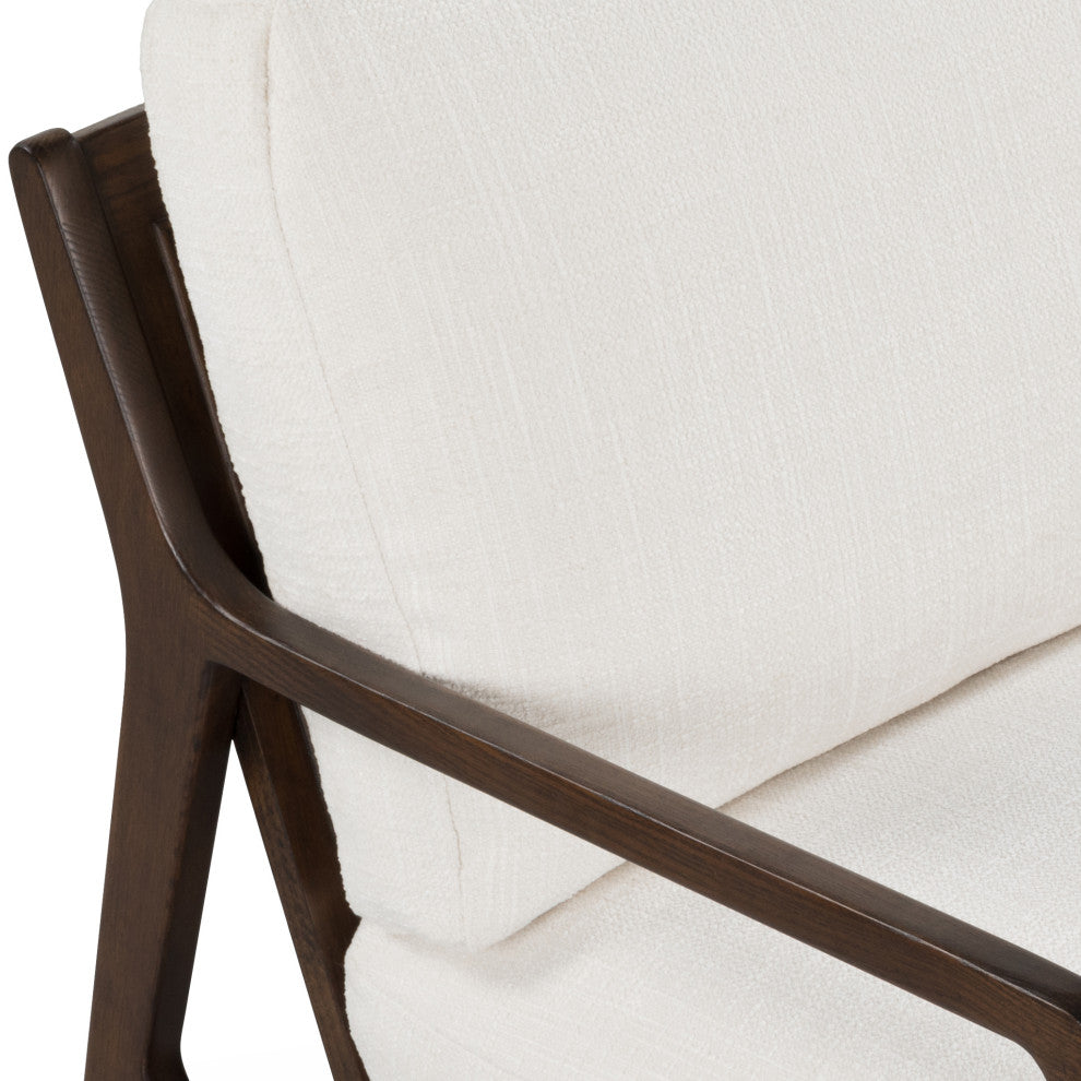 Metro Carmelo Upholstered Accent Chair, Walnut/Cream Genuine Leather