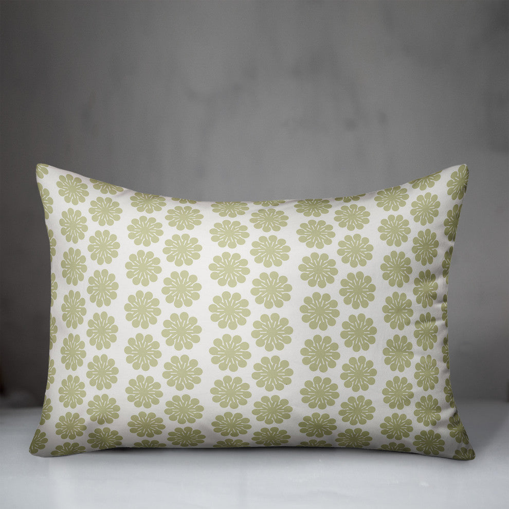Tan Floral Pattern Throw Pillow