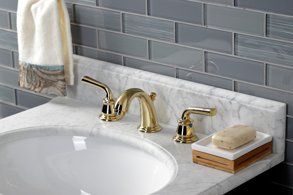 Kingston Brass KB912RXL Widespread Bathroom Faucet, Pop-Up Drain