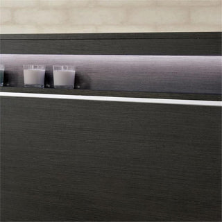 Furniture of America Henly Wood King Panel Bed with LED Lights in Warm Gray