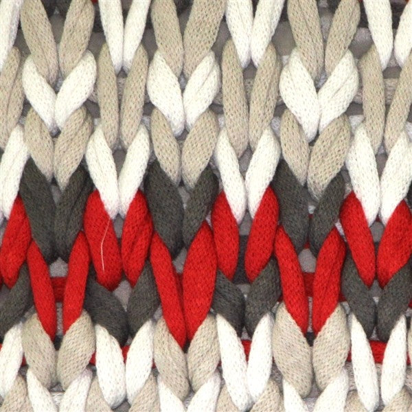 Pillow Decor, Hygge Nordic Chunky Knit Pillow, Red and Gray