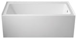 Vanity Art Alcove Soaking Acrylic Bathtub, White/Titanium Gold, 60"x30", Right