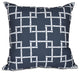 Bamboo 1, Geometric Print Pillow, Navy Blue, 16"x16"