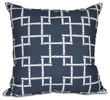 Bamboo 1, Geometric Print Pillow, Navy Blue, 16"x16"