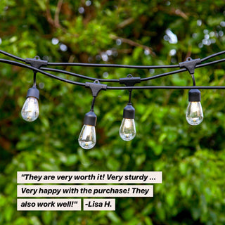 Ambience Pro, Waterproof, Solar Outdoor String Lights, Hanging, 2700K, 24'