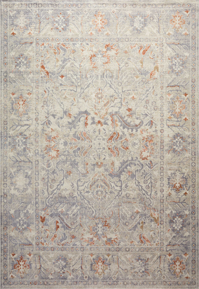 Chris Loves Julia x Loloi Rosemarie Oatmeal/Lavender 6'-3" x 9' Area Rug