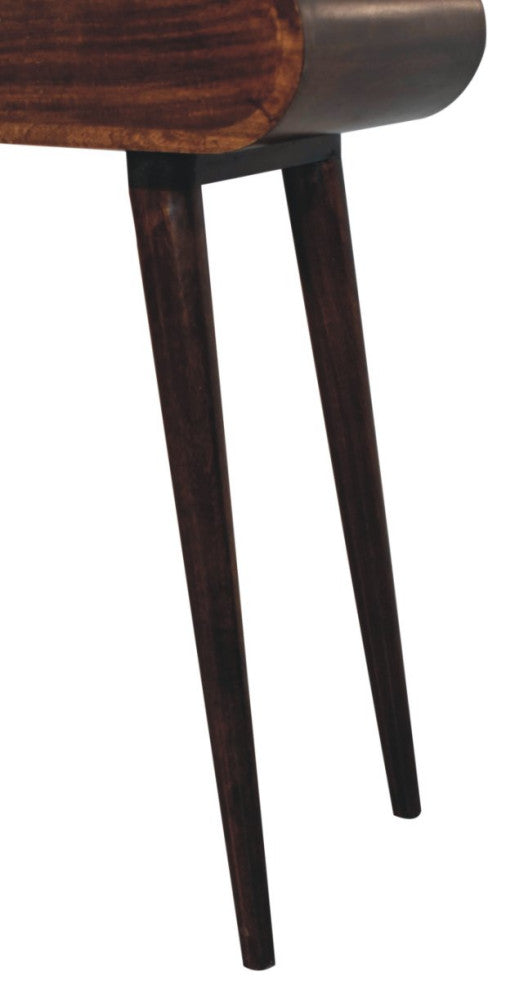 Artisan Furniture Mini California Walnut Dressing Table with Foldable Mirror