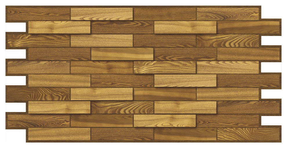 Brown Wood 3D Wall Panels, Set of 10, Covers 51 Sq Ft