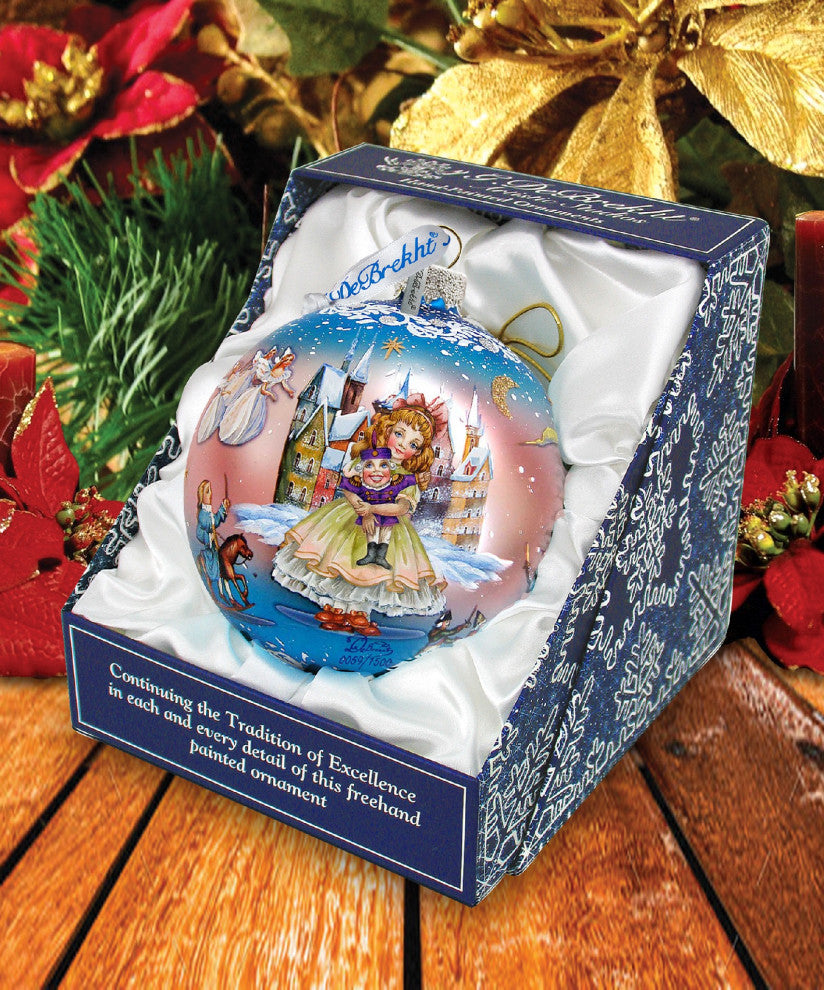Hand Painted Scenic Glass Ornament Nutcracker Fairytale Ball, Limited Edition