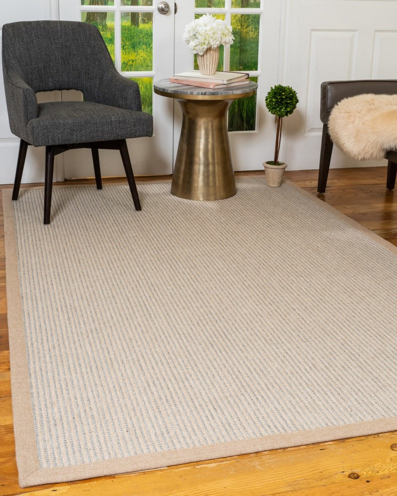 Natural Area Rugs 100% Recycled Fiber Secton Beige Grey PET Rug, 6' X 9'