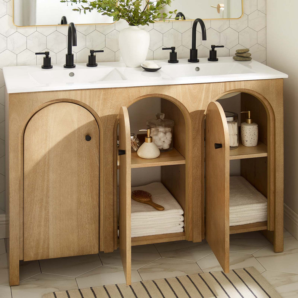 Appia 48" Bathroom Vanity Cabinet (Sink Basin Not Included) - Oak