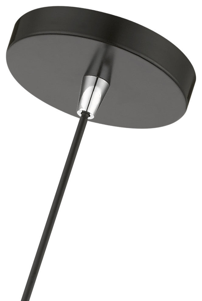 Andes 1 Light Shiny Black With Polished Chrome Accents Single Tall Pendant