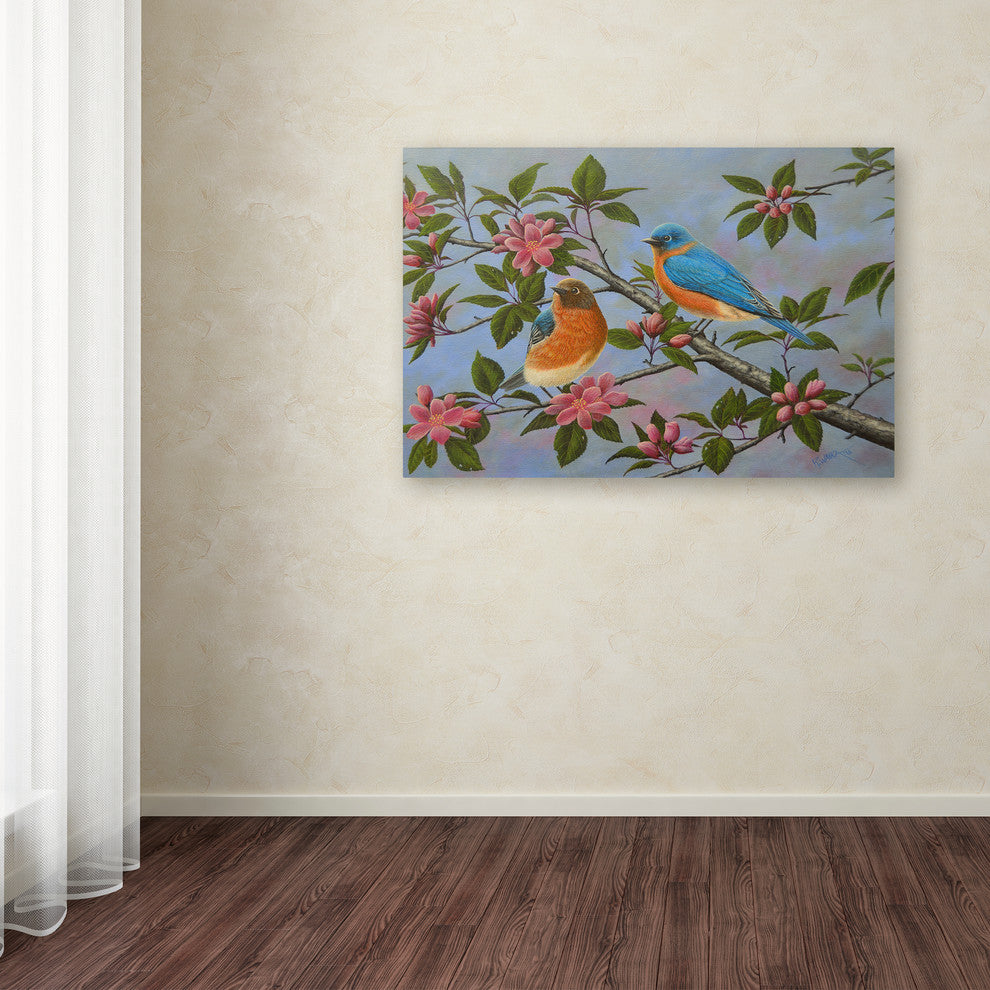 Robert Wavra 'Bluebirds' Canvas Art, 22" x 32"