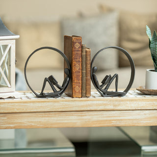 Danya B. Contemporary Encircled Reader Cast Iron Sculpture Statue, Female