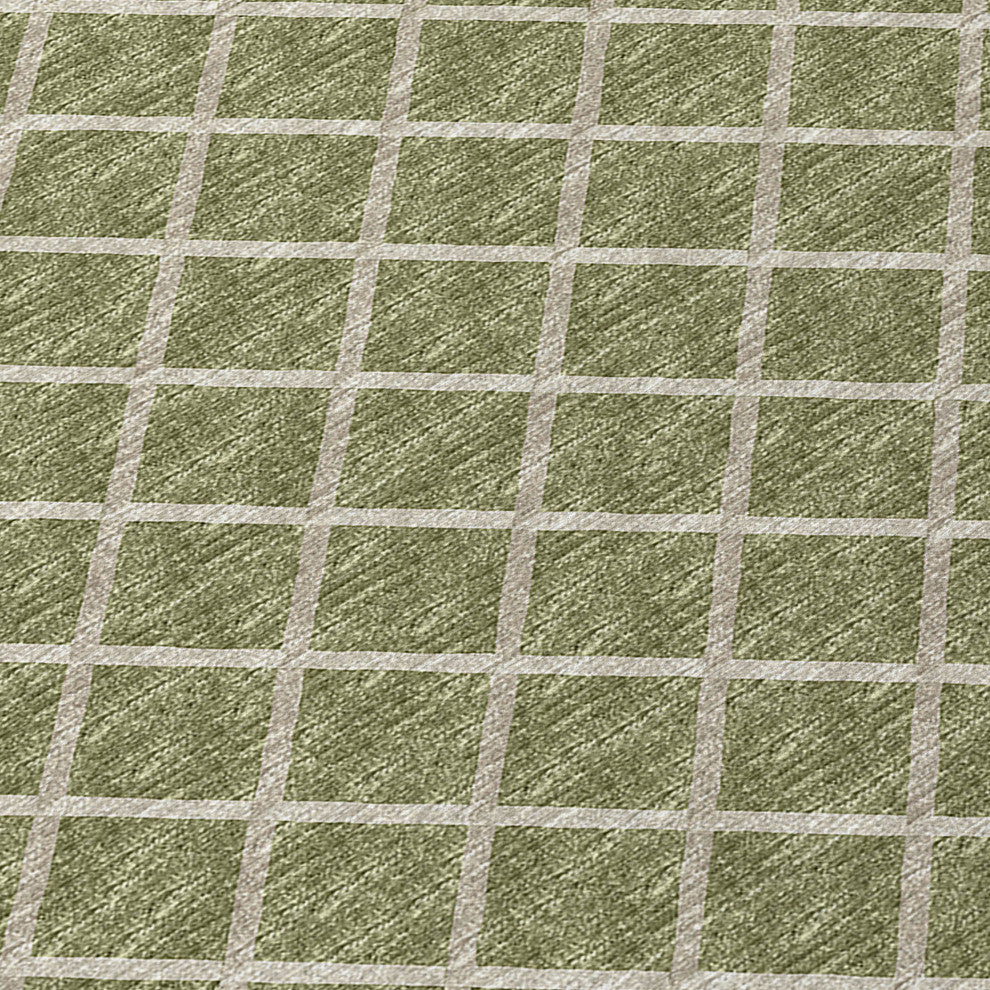 Indoor/Outdoor York YO1 Aloe Machine Washable 1'8" x 2'6" Rug