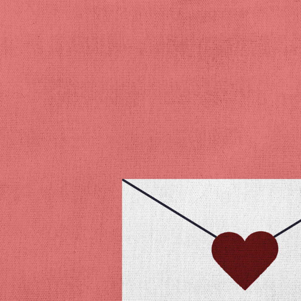 Love Letter Valentines Decorative Lumbar Pillow, Coral/Maroon, 14x20"