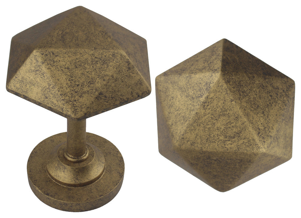 Set of 2 Carbide Medallion Drapery Holdbacks, Victorian Gold