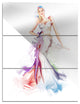 "Beautiful Fashion Girl" Glossy Metal Wall Art, 3 Panels, 28"x36"
