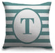 "Letter T - Striped Oval" Outdoor Pillow 20"x20"