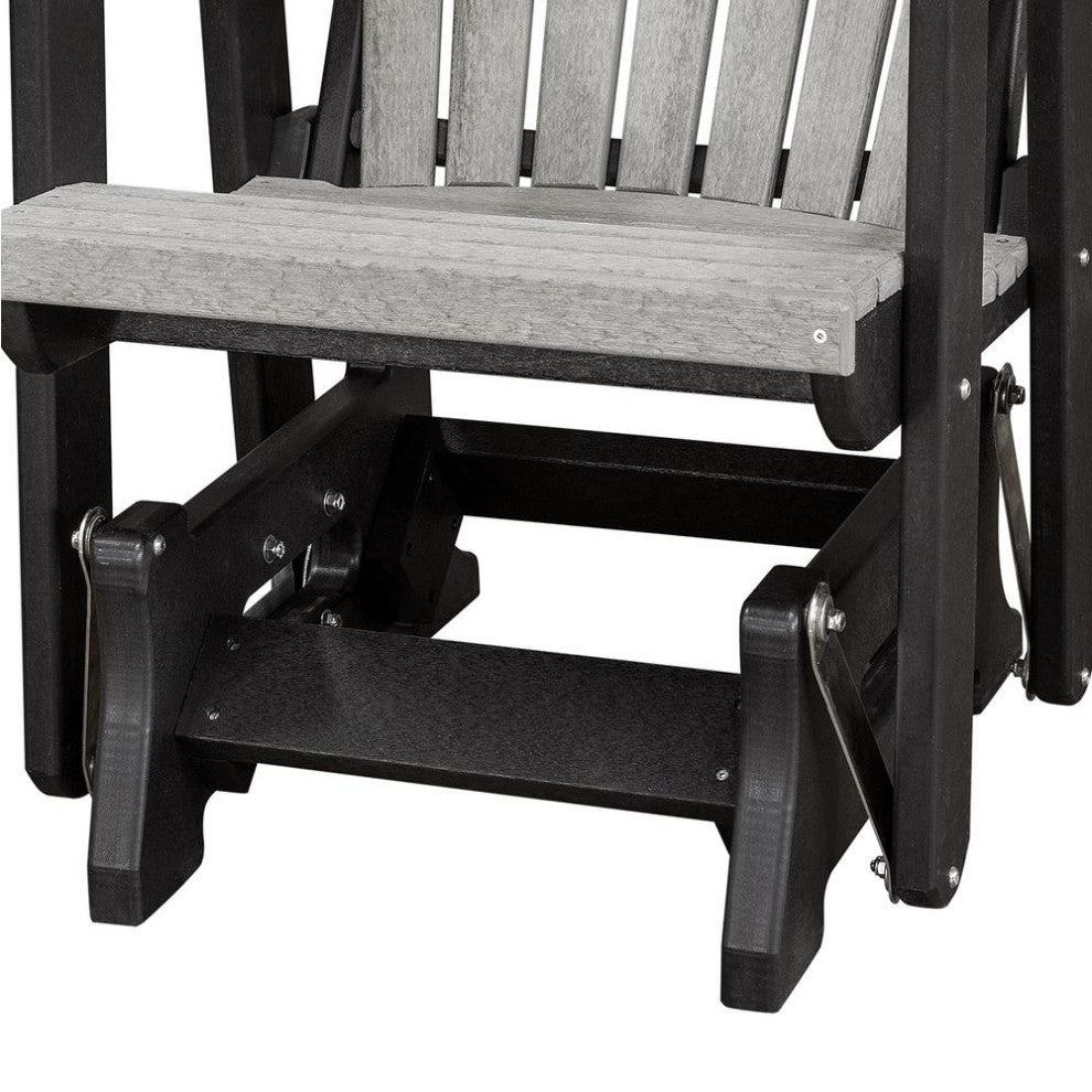 Fan Back Glider Made in the USA- Light Gray, Black