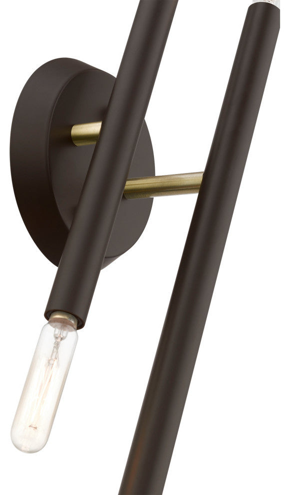 Soho 4 Light Bronze With Antique Brass Accents ADA Sconce