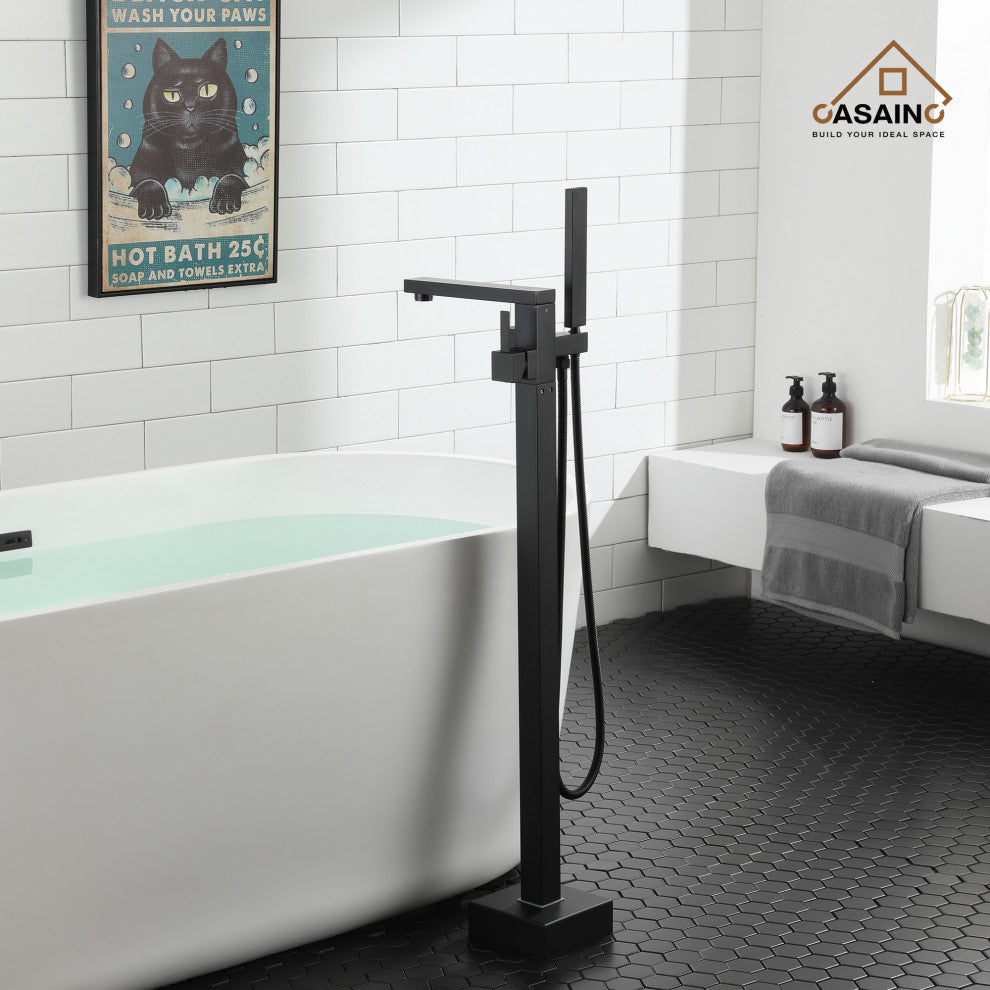 Bathroom Tub Filler with Hand Shower in Brushed Nickel and More, Matte Black