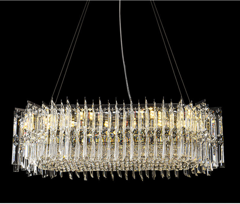 Agrigento | Modern Chrome Crystal LED Chandelier For Dining Room, Warm Light, Dimmable