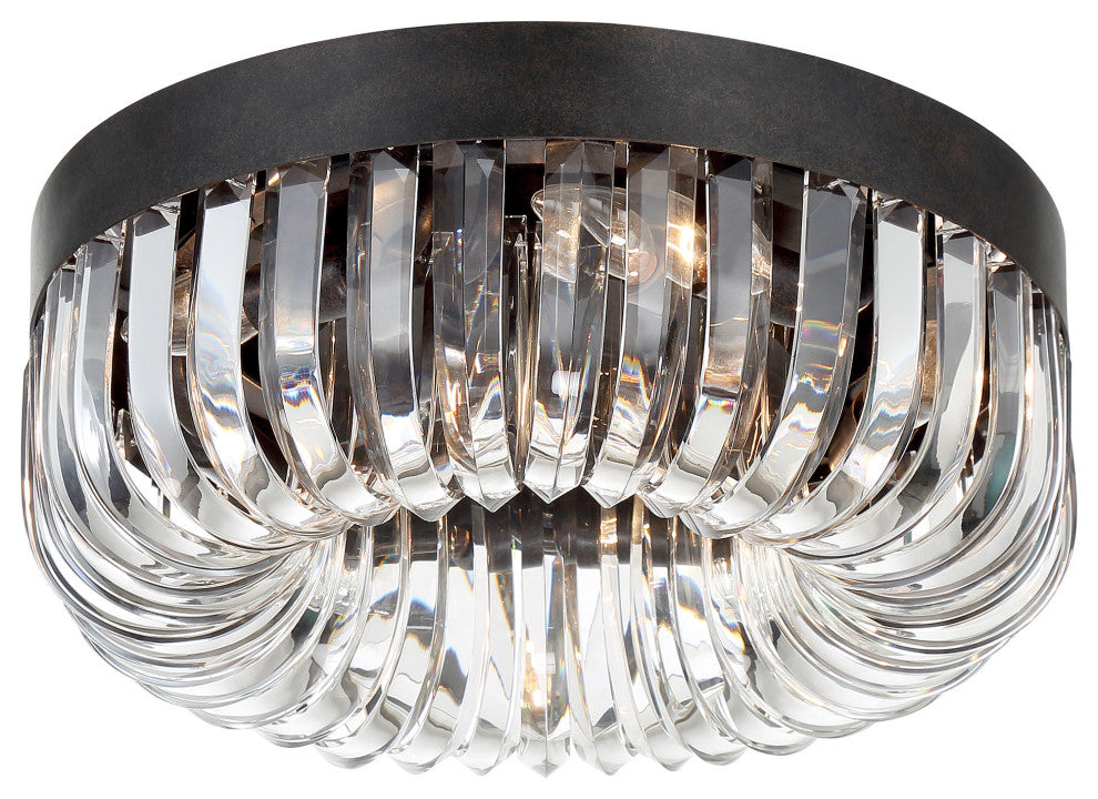 Crystorama Lighting Group ALI-B2005 Alister 5 Light 15"W Flush - Charcoal