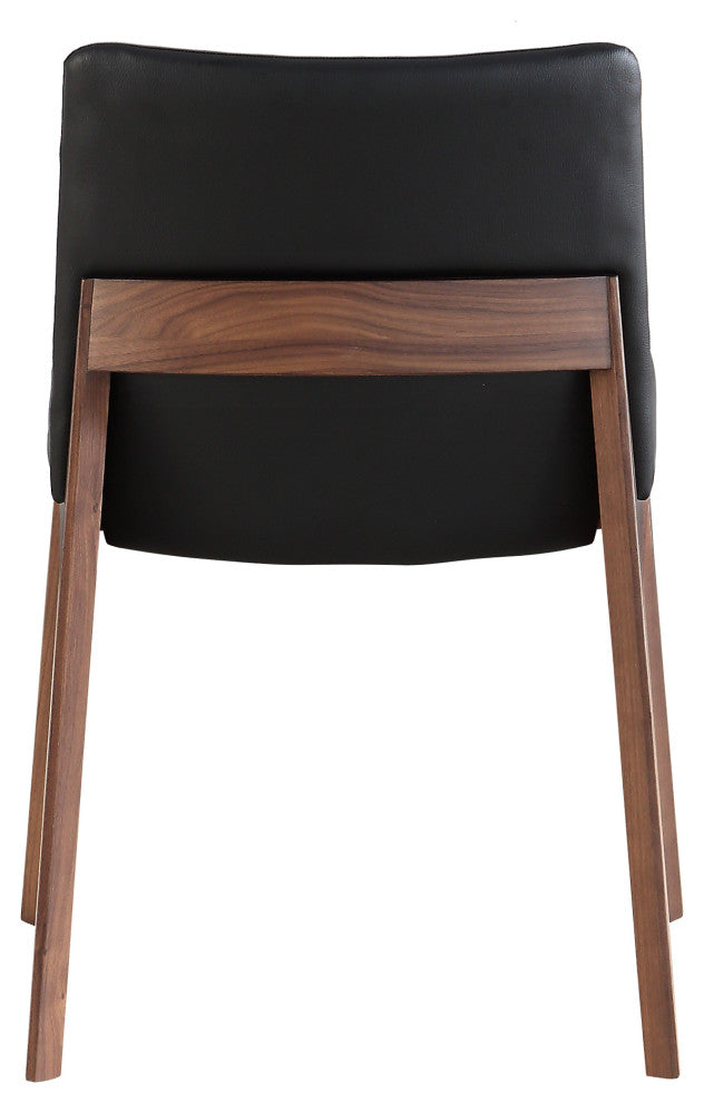 Mid - Century Modern Deco Dining Chair Black Pvc - M2 - Black
