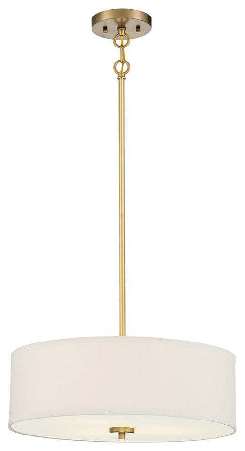 Savoy House Meridian 3 Light Pendant M70109NB, Warm Brass