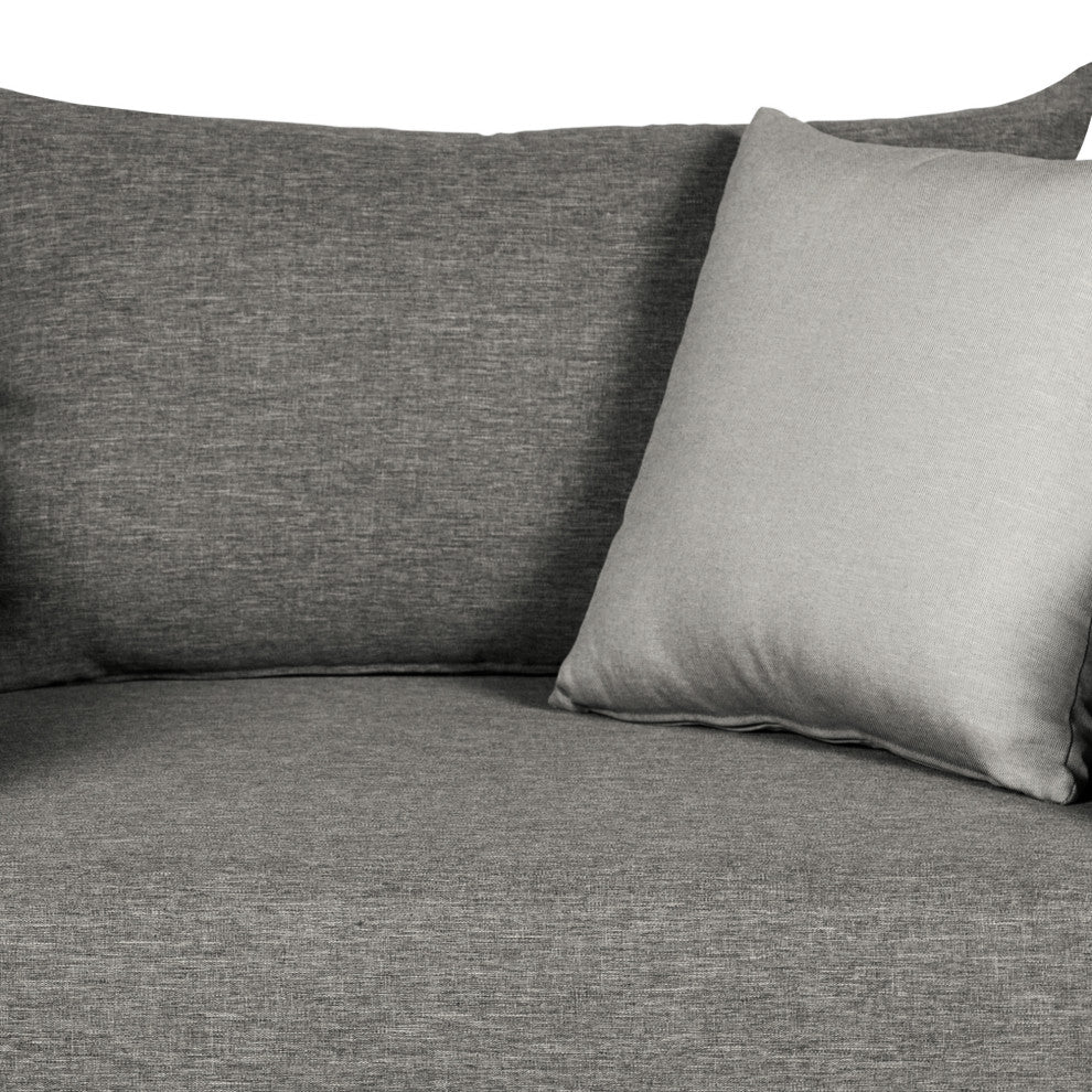 Artesia Outdoor Patio Chair Teak Wood/Black Rope Dark Gray Olefin Cushions