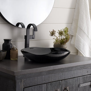 Lido Murano Glass Bathroom Sink, Abyss