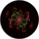 Dark Purple Rounded Fractal Flower, Floral Disc Metal Wall Art, 36"