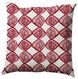 Cowry Check Outdoor Pillow, Red, 18"x18"