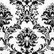Stripes And Damasks, Classic Damask Stripes Black, White Wallpaper Sample