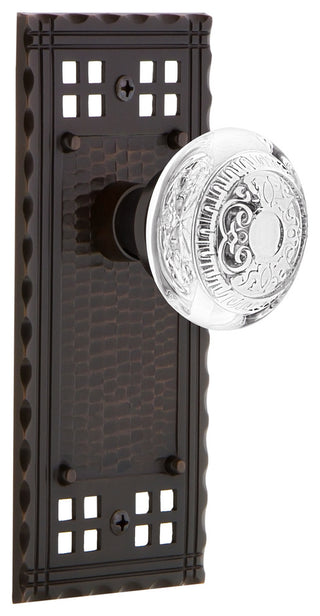 Craftsman Plate Single Dummy Crystal Egg and Dart Knob, Timeless Bronze, CRACED