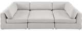 Beckham Linen Textured Fabric 6-Piece Modular U-Shaped Sectional, Beige
